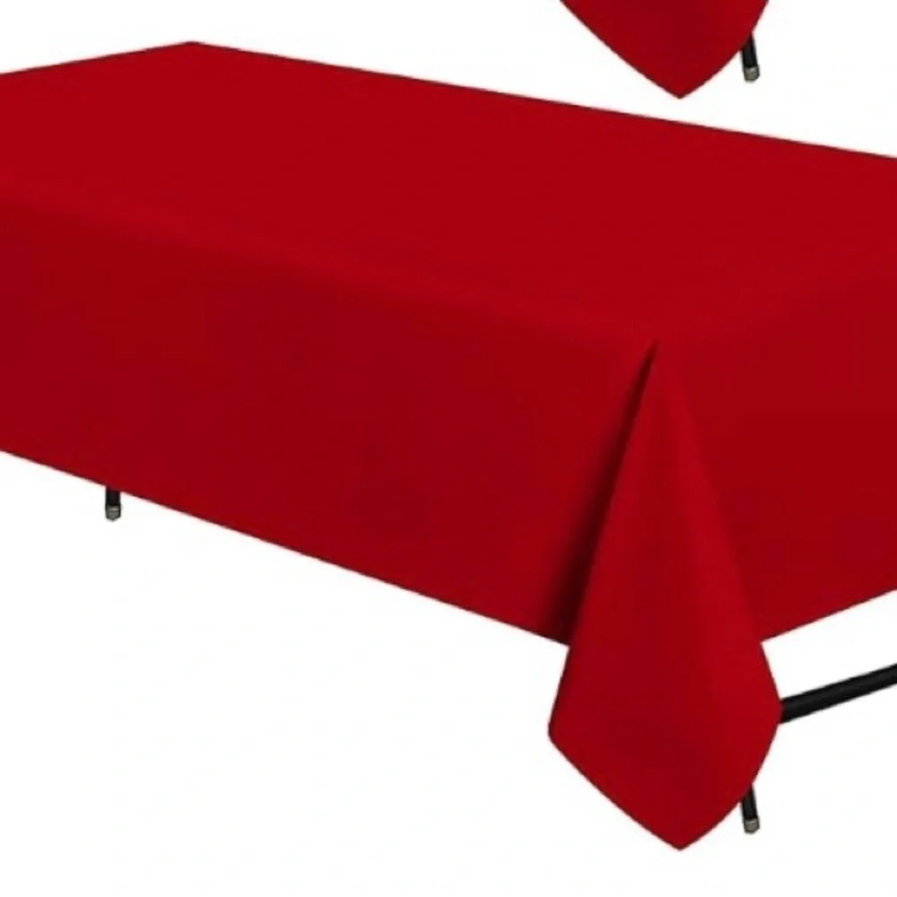 60”x 120” Red Rectangle Tablecloths (2pk) by Utopia, brand new.
